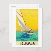 ヴィンテージ帆船旅フランスの行はがき シーズンポストカード (正面/裏面)