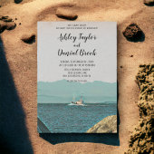 ヴィンテージ帆船海軍の目的地の結婚式 招待状