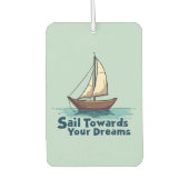 ヴィンテージ帆船航海の感動的引用文 カーエアーフレッシュナー (正面)