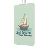 ヴィンテージ帆船航海の感動的引用文 カーエアーフレッシュナー (左)