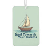 ヴィンテージ帆船航海の感動的引用文 カーエアーフレッシュナー (裏面)