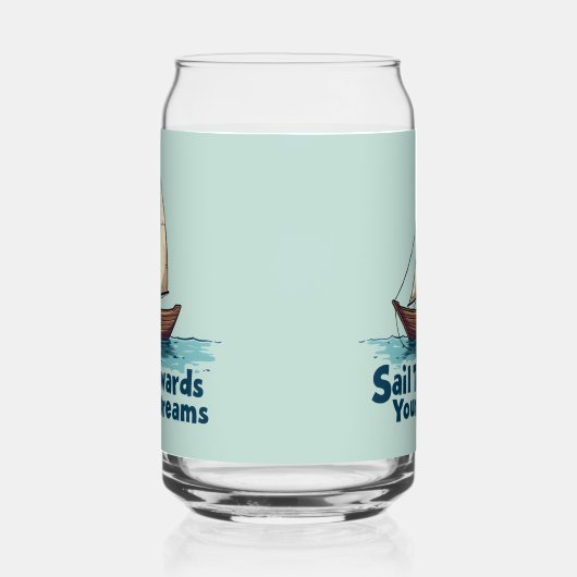 ヴィンテージ帆船航海の感動的引用文 ガラス缶 (右)