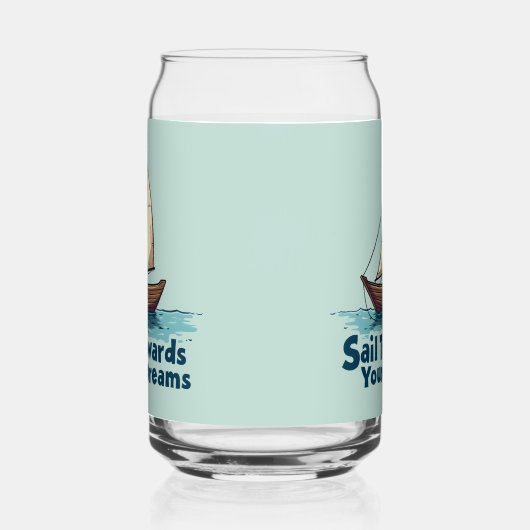 ヴィンテージ帆船航海の感動的引用文 ガラス缶 (左)