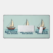 ヴィンテージ帆船航海の感動的引用文 デスクマット (キーボード&マウス)