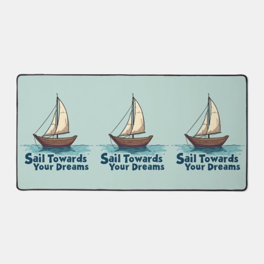 ヴィンテージ帆船航海の感動的引用文 デスクマット (正面)