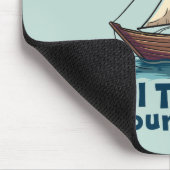 ヴィンテージ帆船航海の感動的引用文 マウスパッド (コーナー)