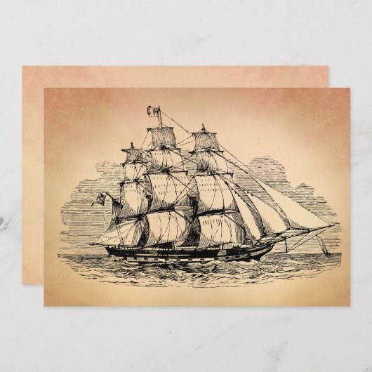 ヴィンテージ帆船 (正面/裏面)