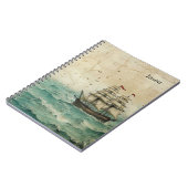 ヴィンテージ帆船 ノートブック (左側)