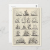 ヴィンテージ帆船 ポストカード (正面/裏面)