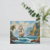ヴィンテージ帆船 ポストカード (スタンド正面)