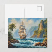 ヴィンテージ帆船 ポストカード (正面/裏面)