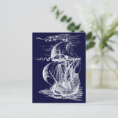 ヴィンテージ帆船 ポストカード (スタンド正面)