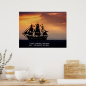 ヴィンテージ帆船 – 引用文 ポスター (キッチン)