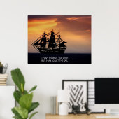 ヴィンテージ帆船 – 引用文 ポスター (ホームオフィス)