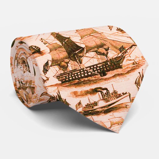 ヴィンテージ帆船、船舶、諸国赤 ネクタイ (ロール)