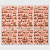 ヴィンテージ帆船、船舶、諸国赤 ラッピングペーパー (フラット)