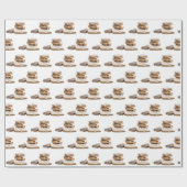 ヴィンテージ帳の山 ラッピングペーパー (フラット)