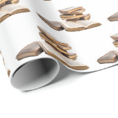 ヴィンテージ帳の山 ラッピングペーパー (ロールコーナー)