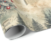 ヴィンテージ常緑樹林 ラッピングペーパー (ロールコーナー)