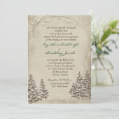 ヴィンテージ常緑結婚式招待状 招待状 (スタンド正面)