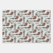 ヴィンテージ帽とパイプ付き紳士 ラッピングペーパーシート (正面)