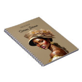 ヴィンテージ帽子の美しい女性 ノートブック (右側)