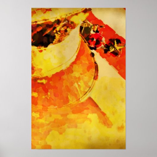 ヴィンテージ帽子、フラグ、メダル退役軍人デイキャンバスプリント ポスター (正面)