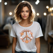 ヴィンテージ平和と愛の平和のシンボル Tシャツ