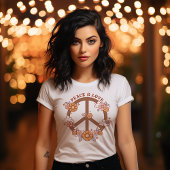 ヴィンテージ平和と愛の平和のシンボル Tシャツ