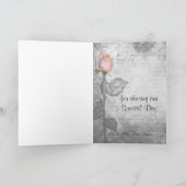 ヴィンテージ平和バラ結婚ズ サンキューカード (内部)