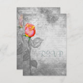 ヴィンテージ平和バラ結婚ズ 出欠カード (正面/裏面)