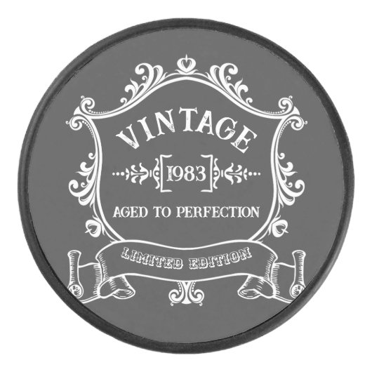 ヴィンテージ年から完成度までの誕生日年 アイスホッケーパック (正面)