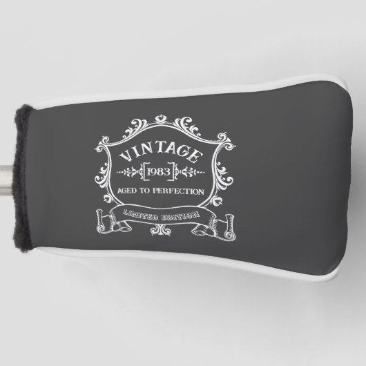 ヴィンテージ年から完成度までの誕生日年 ゴルフヘッドカバー (正面)