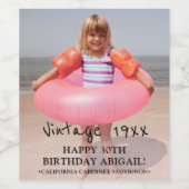 ヴィンテージ年レトロ写真スナップショット誕生日パーティー ワインラベル (シングルラベル)