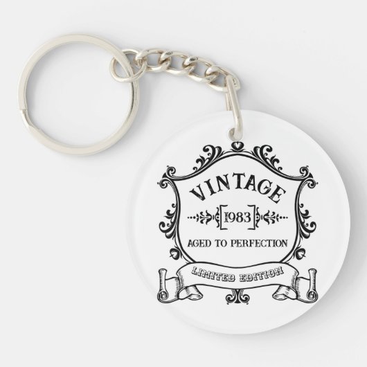 ヴィンテージ年完熟年カスタム誕生年 キーホルダー (正面)