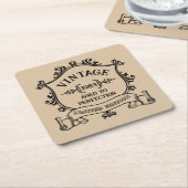 ヴィンテージ年完熟年カスタム誕生年 スクエアペーパーコースター (アングル)