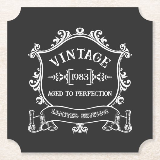 ヴィンテージ年完熟年カスタム誕生年 ペーパーコースター (正面)