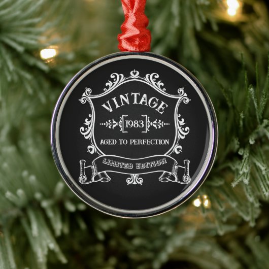 ヴィンテージ年完熟年カスタム誕生年 メタルオーナメント (ツリー)