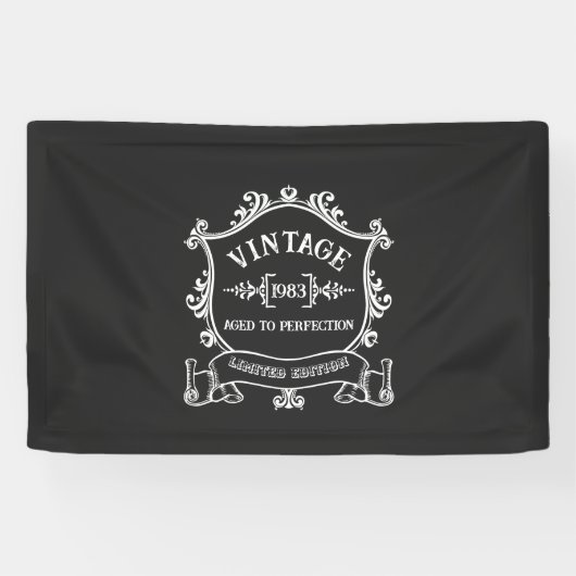 ヴィンテージ年完熟年カスタム誕生年 横断幕 (横)