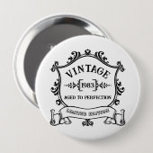 ヴィンテージ年完熟年カスタム誕生年 缶バッジ (正面&裏面)