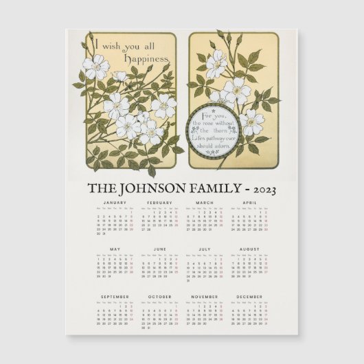 ヴィンテージ年末年始カレンダー案内用磁気カード (正面)