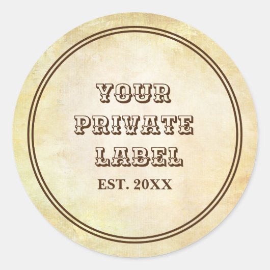 ヴィンテージ年老いたパーチメントあなたのプライベートラベルラウンド ラウンドシール (正面)