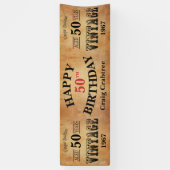 ヴィンテージ年齢および年の誕生日のデザイン 横断幕 (縦)