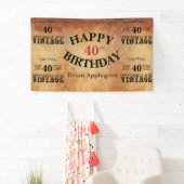 ヴィンテージ年齢の誕生日のデザイン4 横断幕 (インサイチュ)