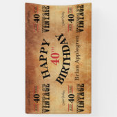 ヴィンテージ年齢の誕生日のデザイン4 横断幕 (縦)