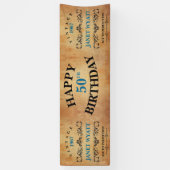 ヴィンテージ年齢の誕生日のデザイン 横断幕 (縦)