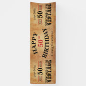 ヴィンテージ年齢の誕生日のデザイン 横断幕 (縦)