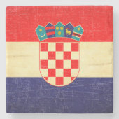 ヴィンテージ年齢層クロアチア国旗 ストーンコースター (正面)