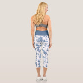 ヴィンテージ幻想的な噴水と木のトイルブルー カプリレギンス (裏面)