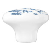 ヴィンテージ幻想的な噴水と木のトイルブルー セラミックノブ (側面)